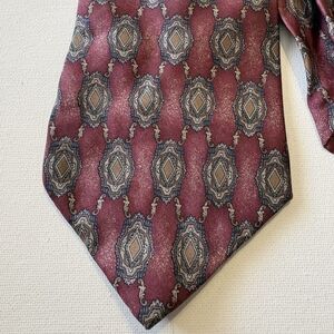 Henry Grethel Italian Silk Neck Tie Burgundy Brown Classic Office Made In USA